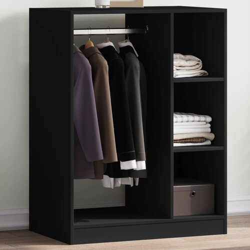 Furnova Garderobna omara črna 77x48x102 cm iverna plo&amp;scaron;ča, (21930181) Slike