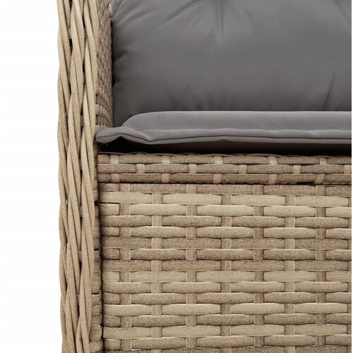  3-dijelna vrtna garnitura od poliratana s jastucima bež 110 x 110 x 40/71 cm Slike