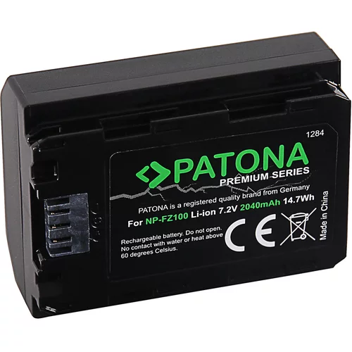 Patona Baterija NP-FZ100 za Sony Alpha 7 III / Alpha 9, 2250 mAh