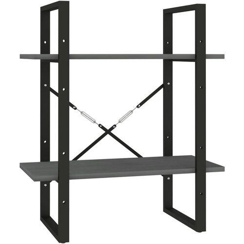 Maison Chic Knjižna omara - Knjižni regal 2-nadstropna siva 60x30x70 cm trdna borovina, (21726149) Cene