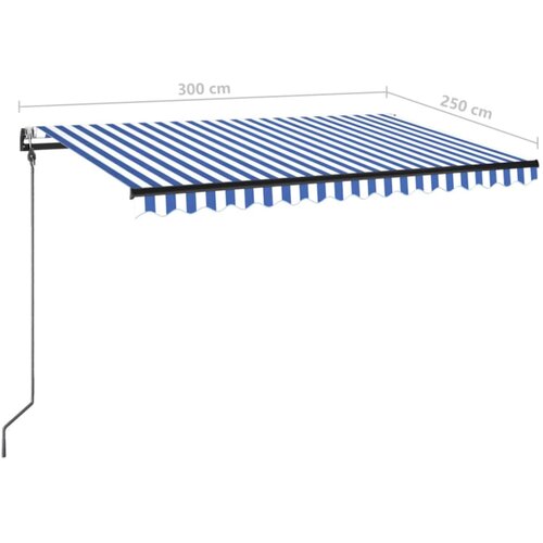  Automatska tenda sa senzorom LED 300x250 cm plavo-bijela Slike