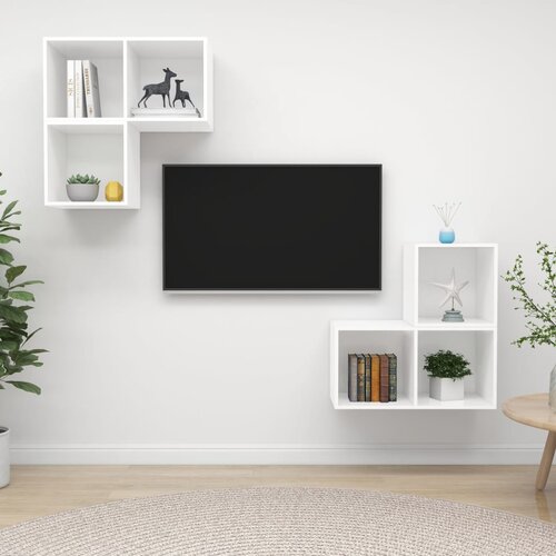 VidaXL 4-dijelni set TV ormarića bijeli od iverice Slike