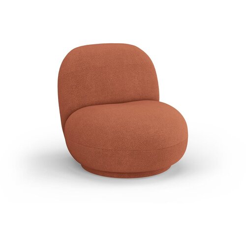 Micadoni Home Opečnato oranžen fotelj iz tkanine boucl&amp;eacute; Chuck &amp;ndash; Slike