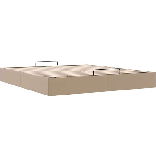 VidaXL okvir kreveta bez madraca cappuccina 180x200 cm od umjetne kože Slike