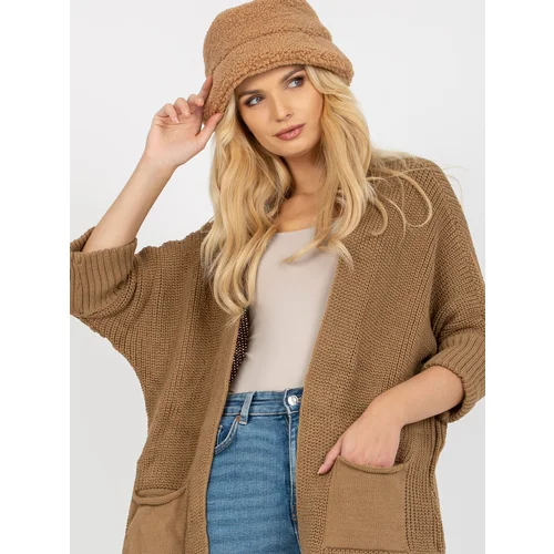 Fashion Hunters Camel loose cardigan with pockets RUE PARIS