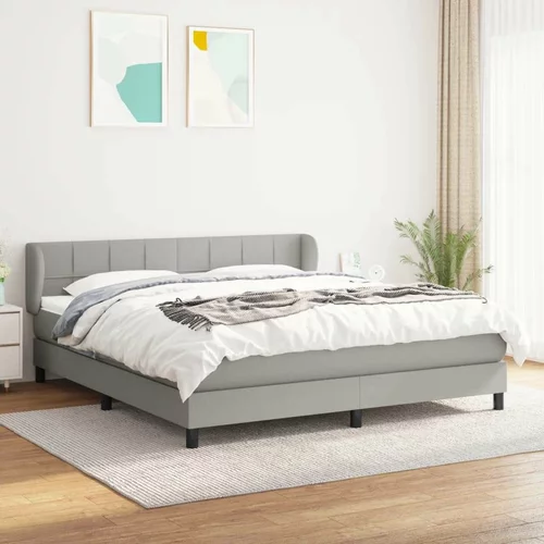  Box spring postelja z vzmetnico svetlo siva 180x200 cm blago, (20791370)