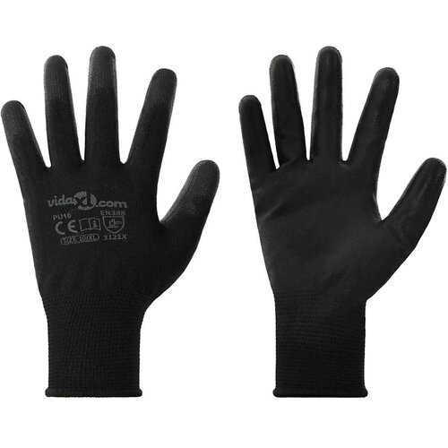 Rukavice za rad 24 pcs Crna 10 / xl Poliester Cijene