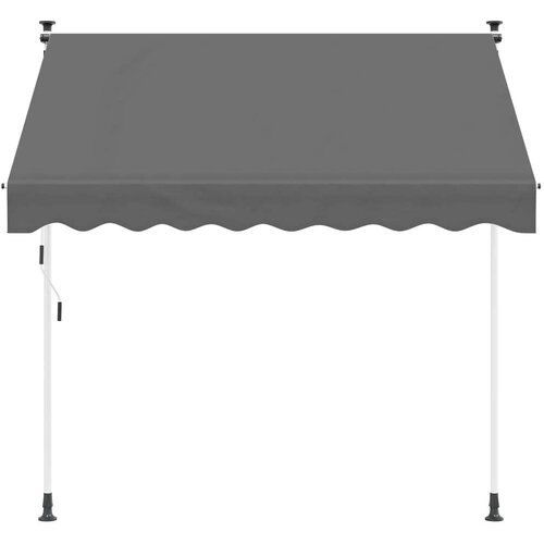  Ručno sklopiva tenda 180 g / m&amp;sup2; poliester s PU premazom - Svjetlosiva 200 cm Bijeli okvir Slike