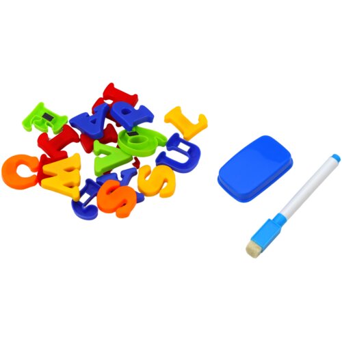 Lean Toys 17999 otro&amp;scaron;ka magnetna edukativna tabla s črkami in &amp;scaron;tevilkami &amp;ndash; marker in gobica, 30 &amp;times; 24,5 cm Slike