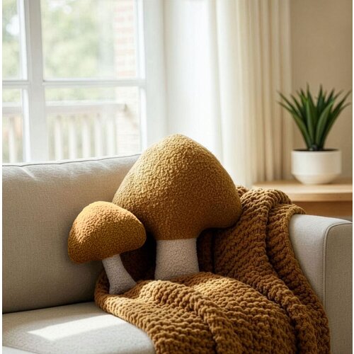 Aberto Design Set dekorativnih jastuka Mushroom, 38x38 cm i 26x22 cm, Braon Slike