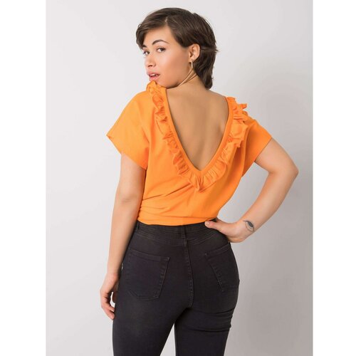 Fashion Hunters Orange blouse with a neckline on the back Slike