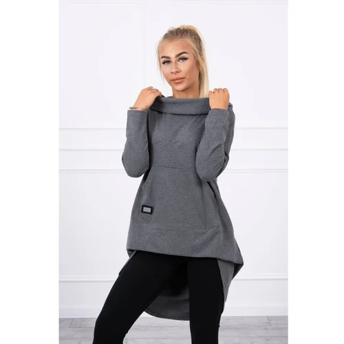 Kesi Sweatshirt with long back and hood graphite