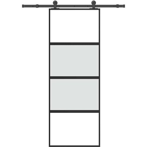 VidaXL Klizna vrata s priborom 76 x 205 cm kaljeno staklo i aluminij Slike