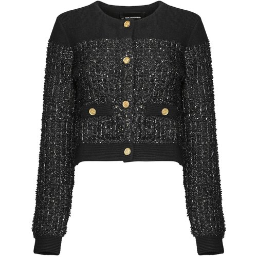 Karl Lagerfeld Telovniki &amp;amp; Jope BOUCLE KNIT CARDIGAN Modra Slike