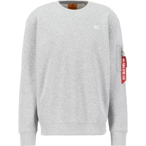 Alpha Industries Sweater majica siva / crvena