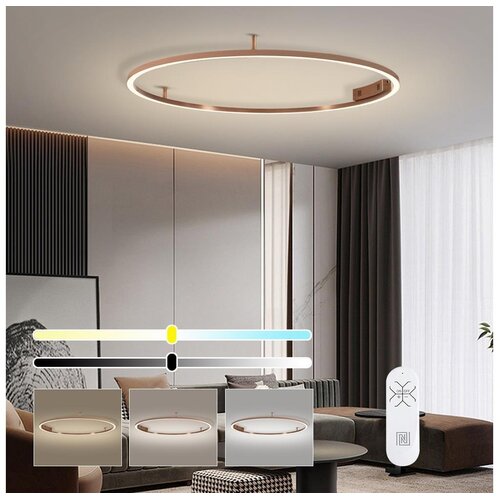  Immax NEO 07325-120C-LED prigu&amp;scaron;iva stropna svetiljka FINO 72W/230V 120 cm Tuya ružičasto-zlatna + daljinski upravljač Slike