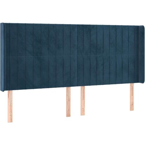 Uzglavlje s u&amp;scaron;ima tamnoplavi 183x16x118/128 cm bar&amp;scaron;unasti Slike