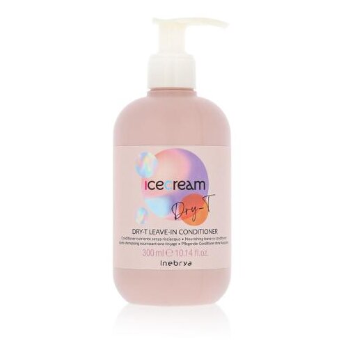 Inebrya Ice Cream Dry-T Leave-in Conditioner nega brez izpiranja barvani lasje neukrotljivi in poškodovani lasje suhi lasje 300 ml unisex Cene