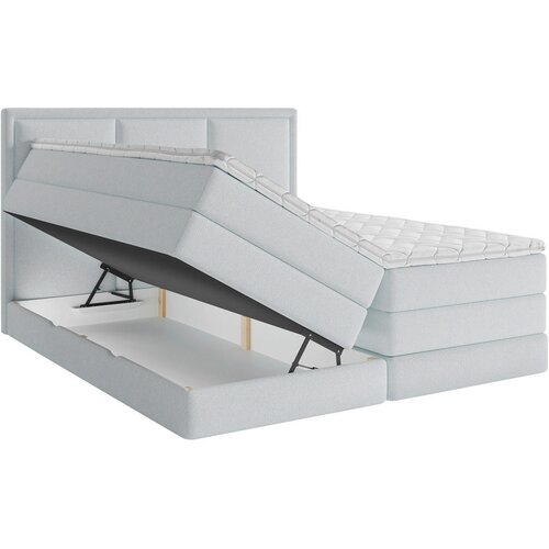 MID.YOU POSTELJA BOXSPRING 180 cm x 200 cm , tekstil svetlo modra Slike