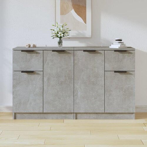  Komoda 2 kom siva boja betona 60x30x70 cm od konstruiranog drva Slike