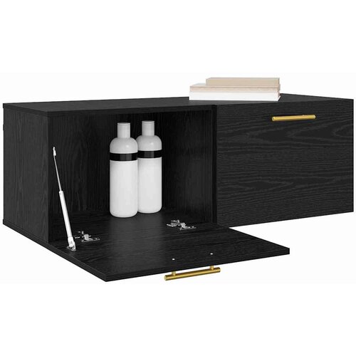 VidaXL Ormar za Zid Crni hrast 100 x 36.5 x 35 cm Konstruirano drvo Slike