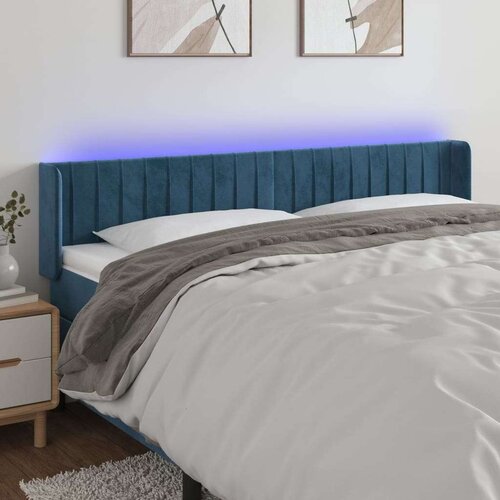  Posteljno vzglavje temno modro 163x16x78/88 cm žamet, (20936307) Slike