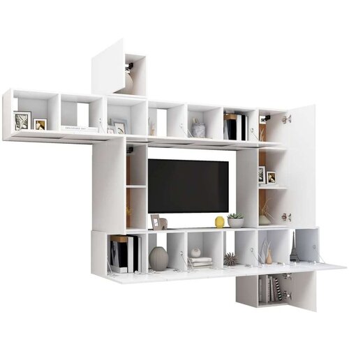  10-dijelni set TV ormarića bijeli od iverice Slike