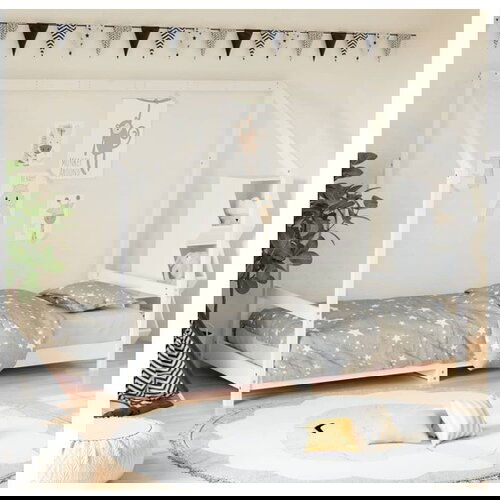 VidaXL Okvir za dječji krevet bijeli 90 x 190 cm od masivne borovine Slike