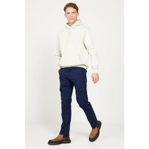 AC&Co / Altınyıldız Classics Men's Navy Blue Extra Slim Fit Slim Fit Cargo Pocket Cotton Stretch Trousers Cene