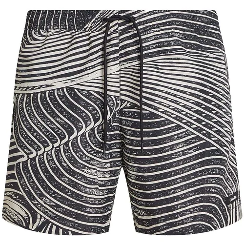 Calvin Klein Jeans All Over Printed Swim Shorts Palm Leaves Crna