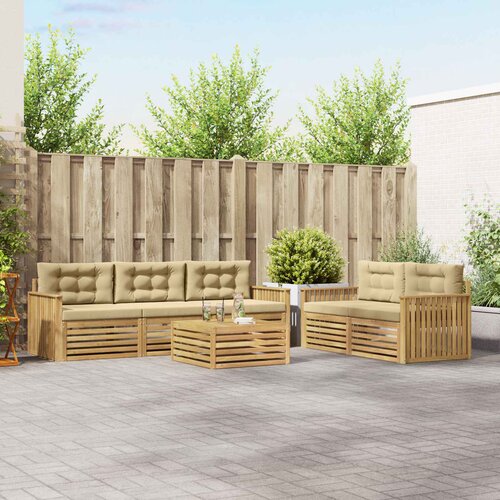  Set vanjskih sofa 6 kom. Bijela i bež Cene