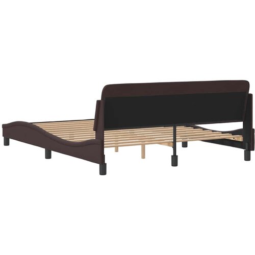  Okvir za krevet Dover tamnosmeđi 160x200 cm od tkanine Slike