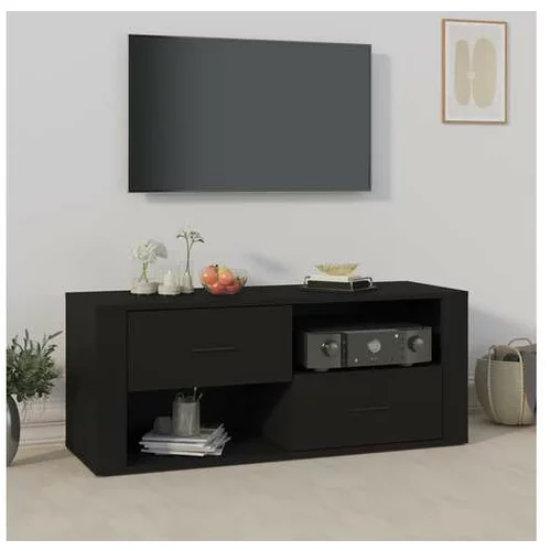  TV omarica črna 100x35x40 cm inženirski les