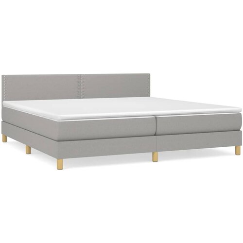 Maison Chic Box spring postelja - Vzmetna postelja z vzmetnico svetlo siva 200x200 cm blago SL19240, (21894164) Cene