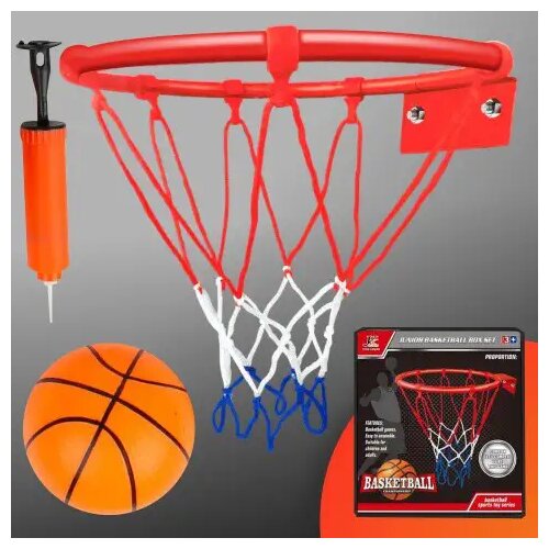 Magic Toys Set metalnih košarkaških prstenova s ​​mrežom u boji, loptom i pumpom, 24 cm Cene