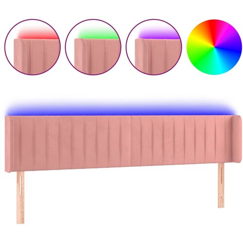 Maison Chic led posteljno vzglavje - vzglavna omarica - nočna omarica roza 183x16x78/88 cm žamet, (21707831) Slike