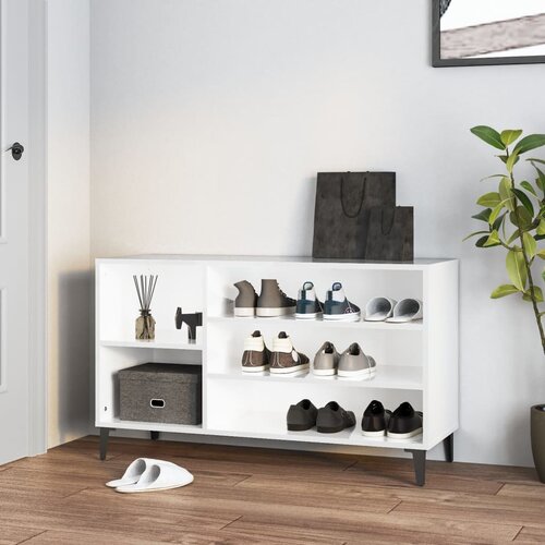 Ormarić za cipele sjajni bijeli 102x36x60 cm konstruirano drvo Slike