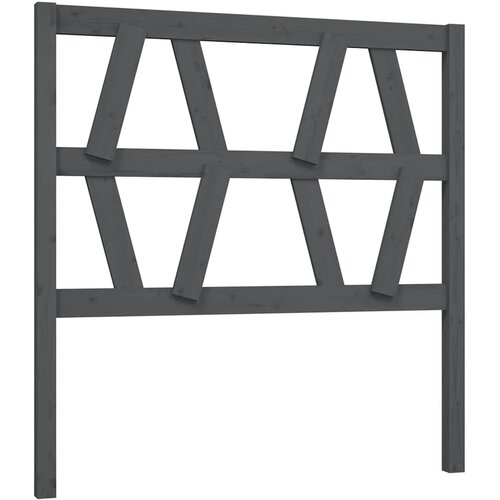  Uzglavlje za krevet sivo 106 x 4 x 100 cm od masivne borovine Slike