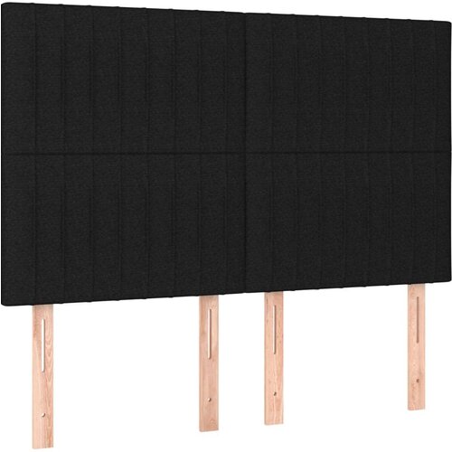 VidaXL Krevet box spring s madracem LED crni 140x190 cm od tkanine Slike