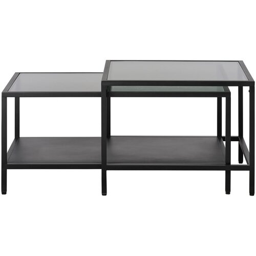 Unique Furniture Crni stakleni stolići za kavu u setu 2 kom 60x60 cm Bronco &amp;ndash; Slike