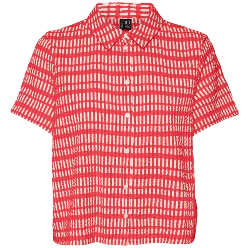 Vero Moda Bluza 'DIXIE' jarko crvena / bijela