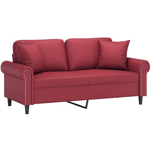 Maison Chic kavč - Sofa - Kanape dvosed z okrasnimi blazinami vinsko rdeč 140 cm um. usnje, (21727873) Cene