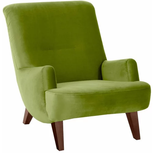 Max Winzer zelena fotelja sa smeđim nogama Brandford Suede