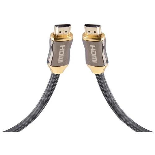 Cadorabo 2 M HQ HDMI kabel 2,0 / 1.4a Velika hitrost z Ethernetom, najlonsko zaščito, Ultra HD 4K - 3D Ready ARC 1080p / 2160p z pozlačenimi priključki v črni barvi, (20622098)