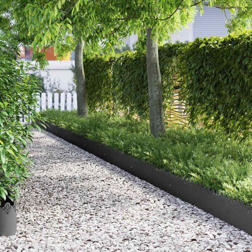 VidaXL Rubnjaci za travnjak 30 pcs Crna 103 x 0,05 x 22 cm Čelik Slike