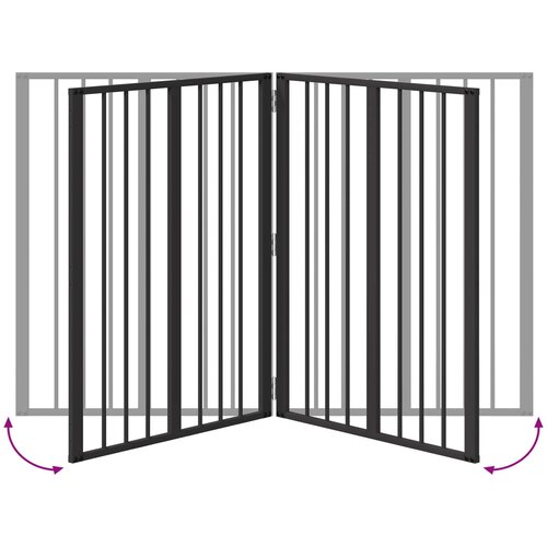  Vrata za pse 4 pcs Crna 60 x 80 cm Cinkani čelik Slike
