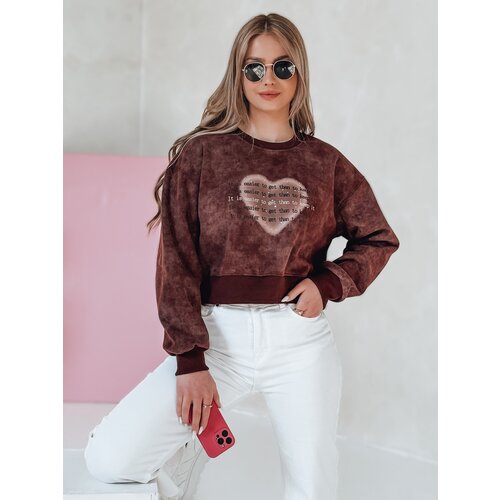 DStreet Bluza damska oversize tie-dye z sercem DESSER bordowa Cene