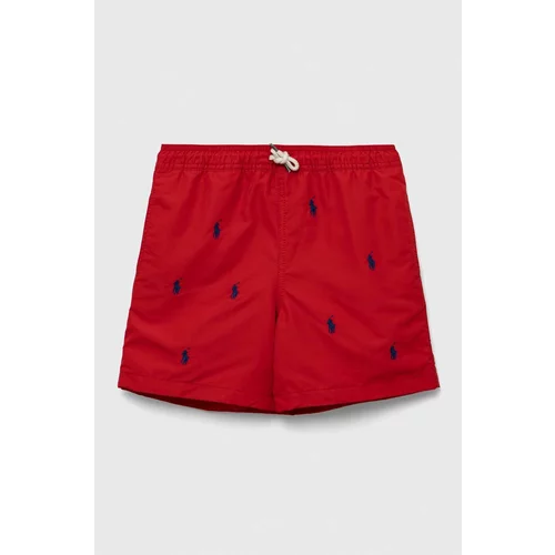 Polo Ralph Lauren Otroške kopalne kratke hlače rdeča barva