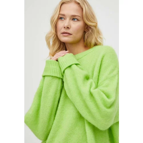 American Vintage Volnen pulover ženski, zelena barva