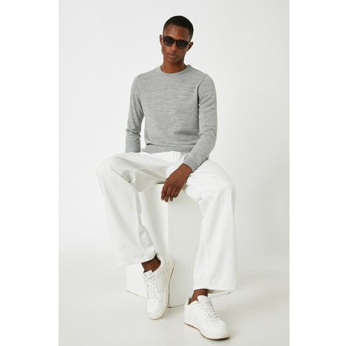 Koton Men's Gray Basic Pullover Slike